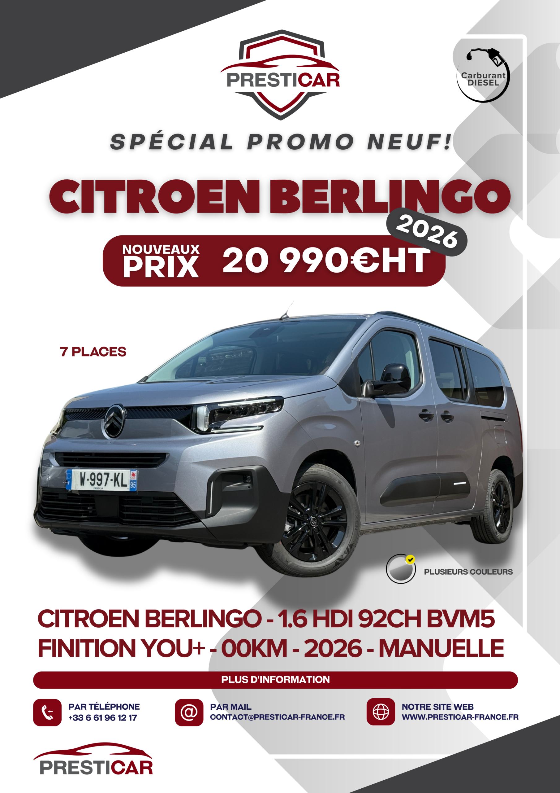 citroen berlingo you+ neuf export algerie
