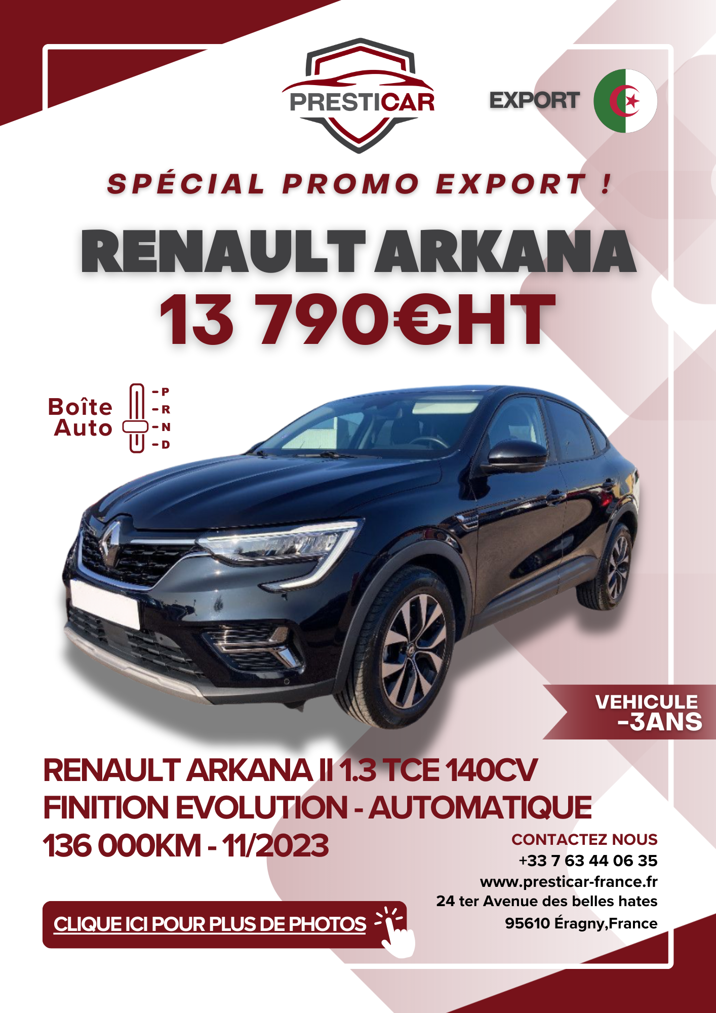 auto export algerie voiture -3ans