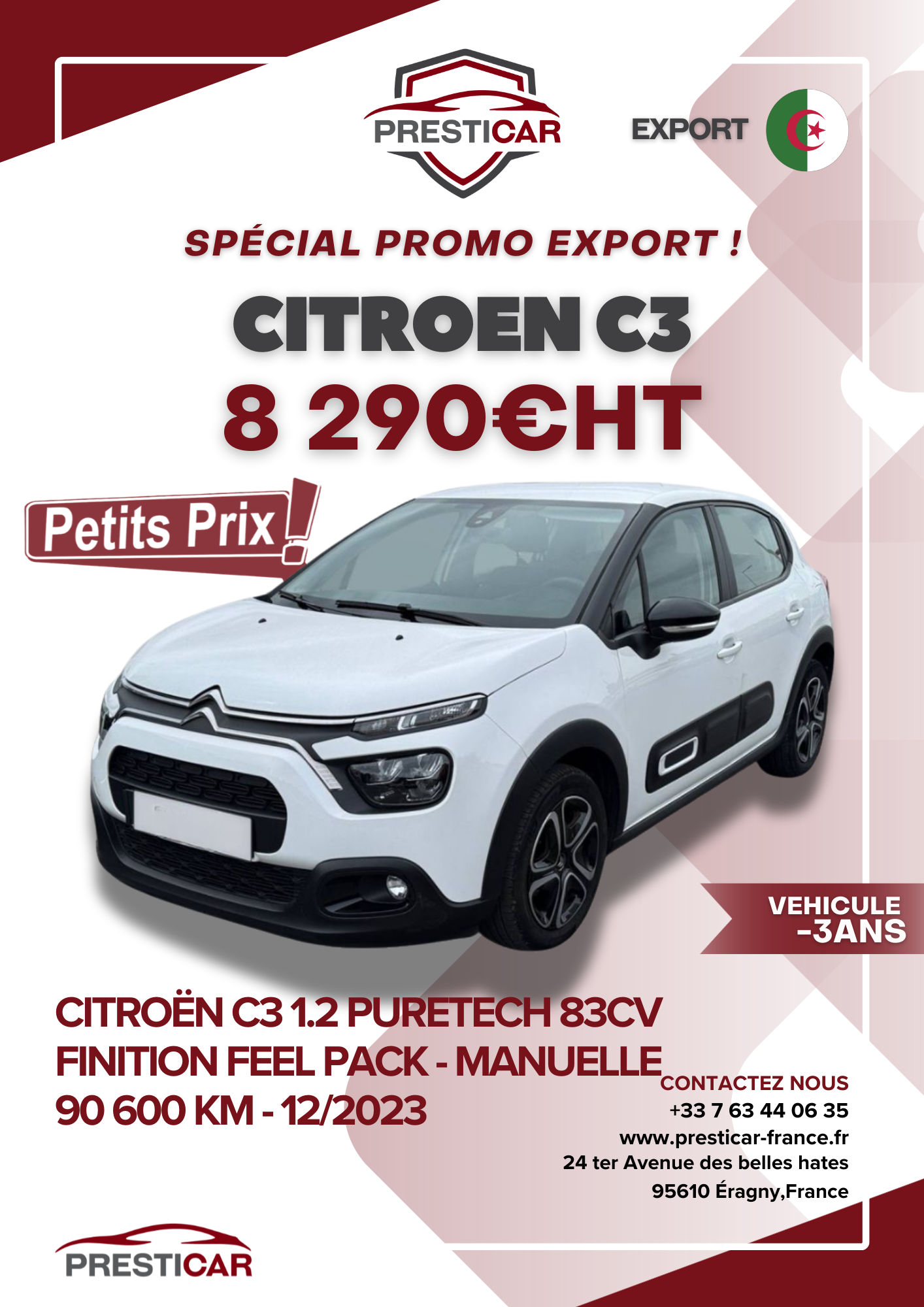 auto export algerie voiture -3ans