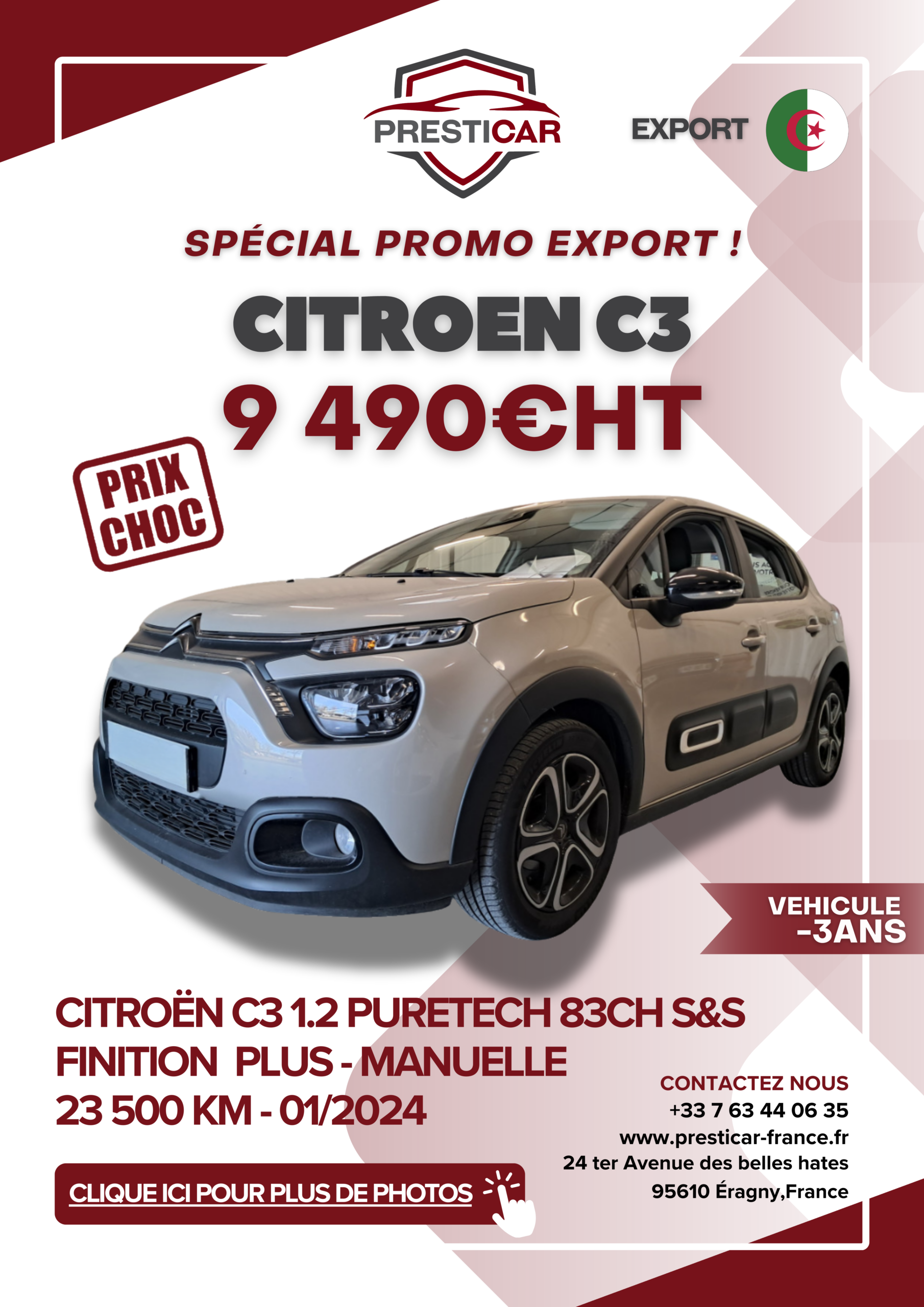 auto export algerie voiture -3ans