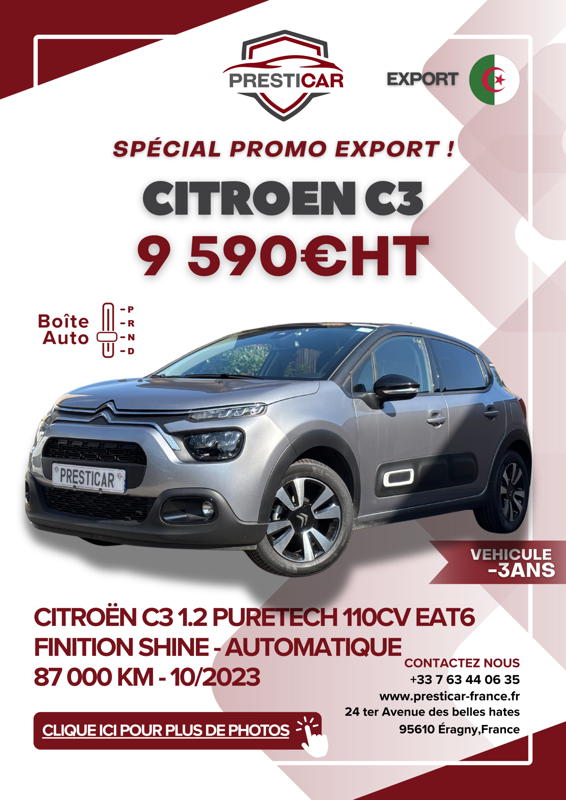 auto export algerie voiture -3ans