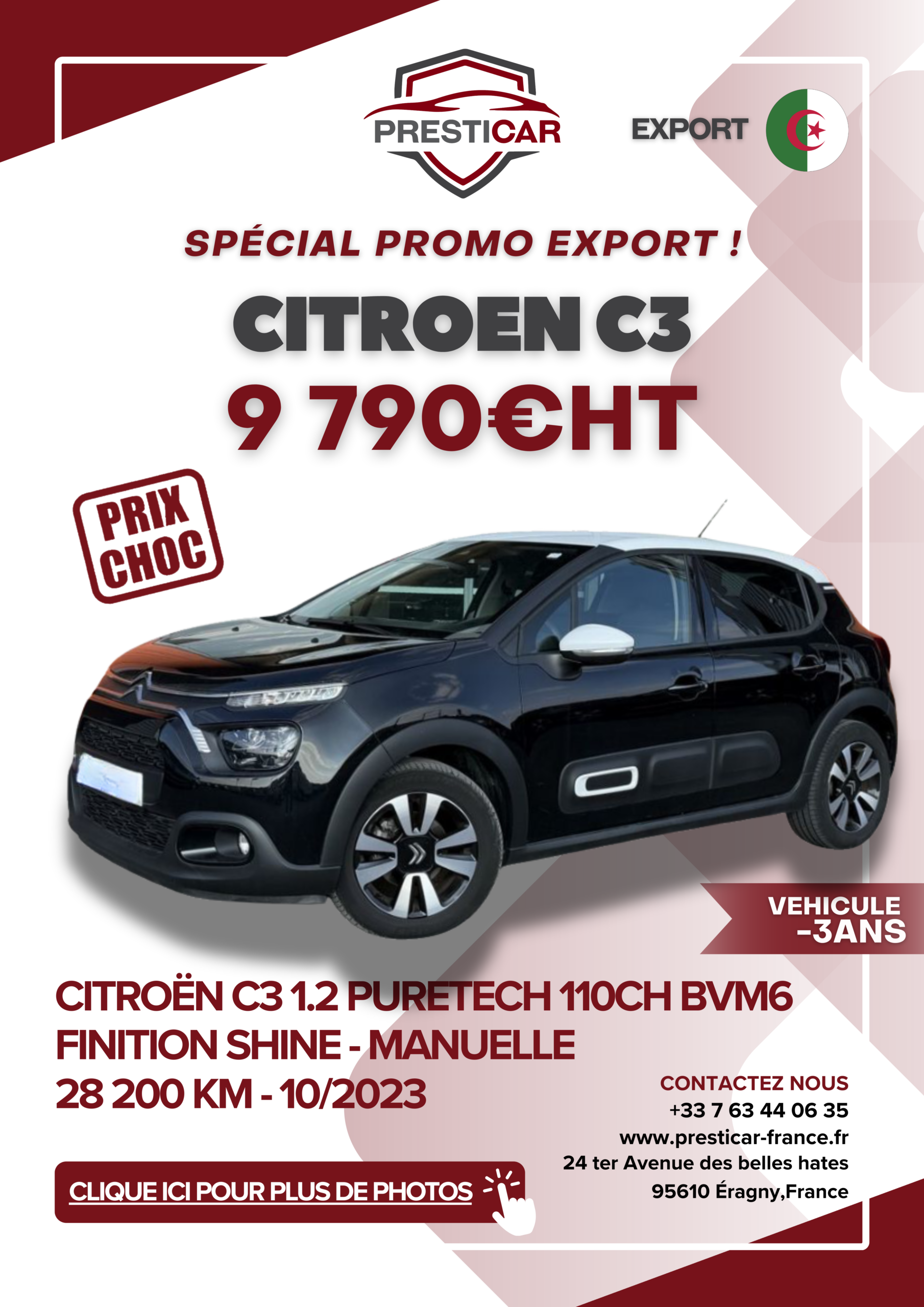 vehicule export algerie C3